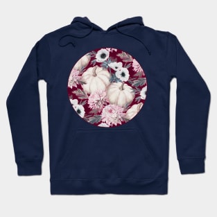 Fall Floral Festival on Burgundy Hoodie